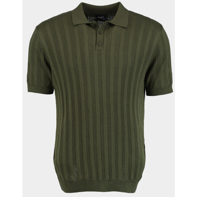 Bos Bright Blue Polo korte mouw met ingebreid motief 316/8144 185100 large