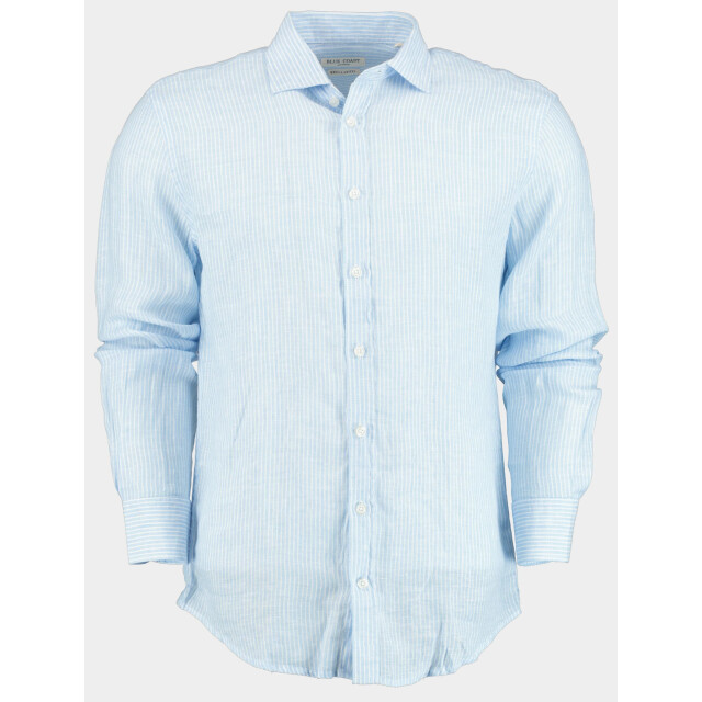Blue Coast Casual hemd lange mouw 100% linnen, met fijn streepje 118r/0015 celeste 184889 large