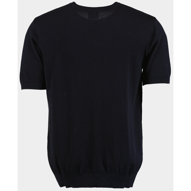 Bos Bright Blue T-shirt korte mouw gebreid met rolkraag 314/3527 185095 large