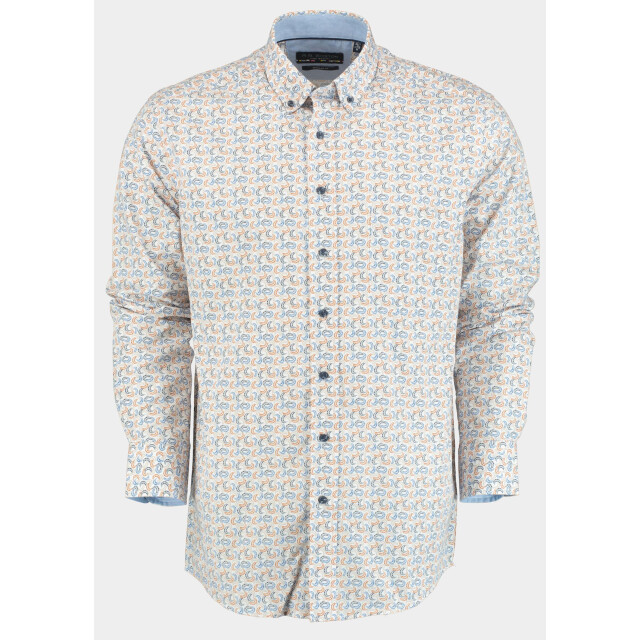 Bos Bright Blue R.b. boston casual hemd lange mouw regular fit cotton 427670/606 182680 large