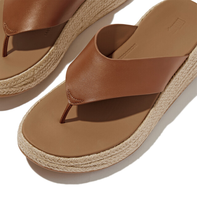 FitFlop F-mode espadrille leather flatform t/post sandals IV6 large
