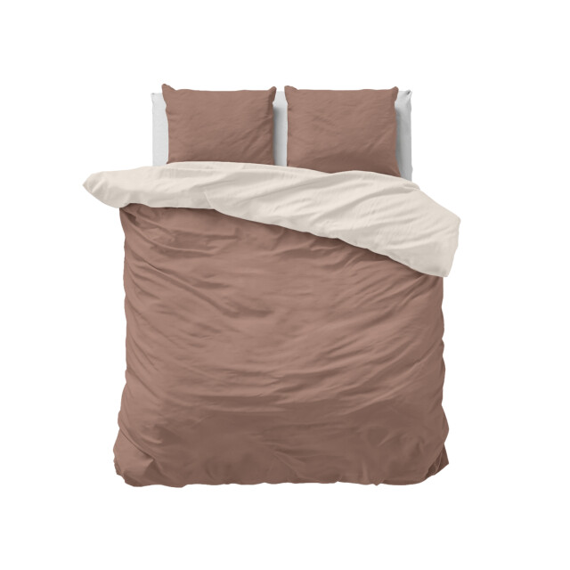 Superieur Dekbedovertrek twin face – / taupe 100% katoen 200x200/220cm 3195218 large