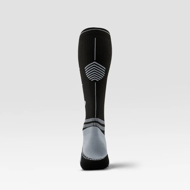 Stox running knee high socks men compressiekous heren black/black/white 070984_999-43-47 large