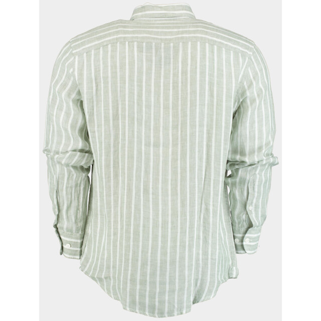 Blue Coast Casual hemd lange mouw 100% linnen, khaki streep 118r3/0048 khaki 184887 large
