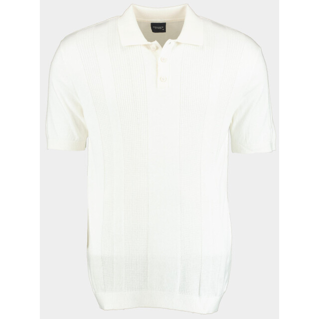Bos Bright Blue Polo korte mouw met ingebreid motief 315/8002 185099 large