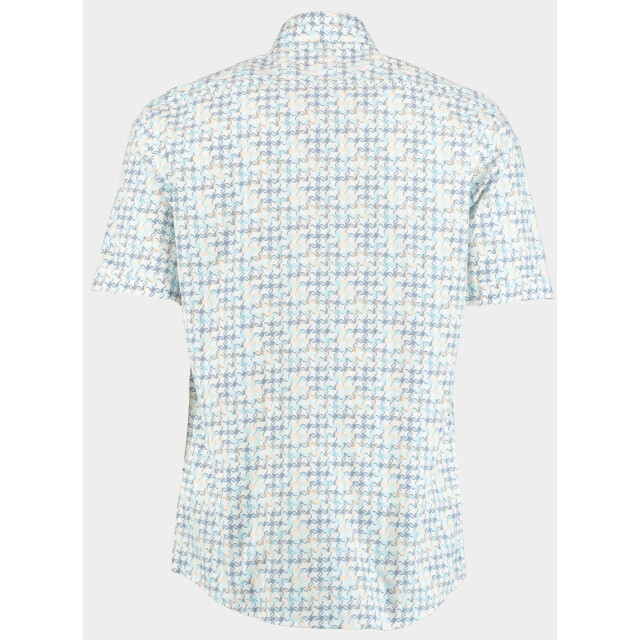 Bos Bright Blue R.b. boston casual hemd korte mouw regular fit met streep 516670/229 184816 large