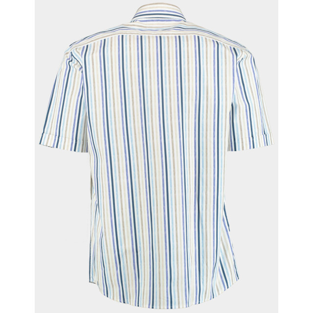 Bos Bright Blue R.b. boston casual hemd korte mouw regular fit color streep 516670/827 184822 large