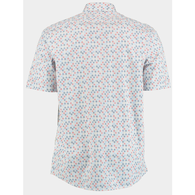 Bos Bright Blue R.b. boston casual hemd korte mouw regular fit grafische print 516670/307 184819 large