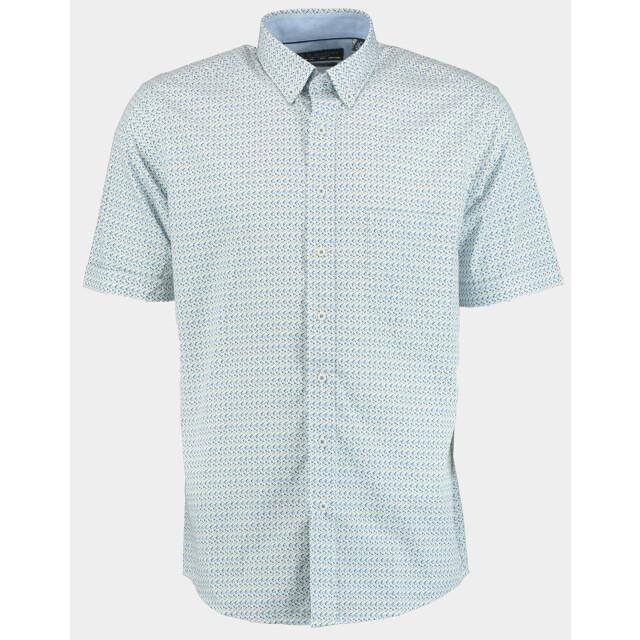Bos Bright Blue R.b. boston casual hemd korte mouw regular fit multicolor print 516670/615 184823 large