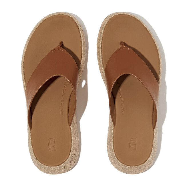 FitFlop F-mode espadrille leather flatform t/post sandals IV6 large