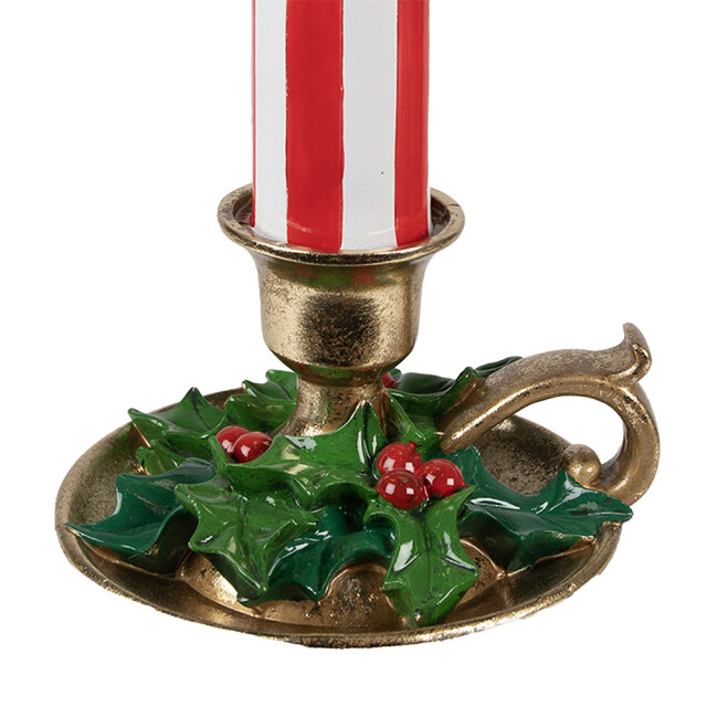 Clayre & Eef Kerstdecoratie met led-verlichting kandelaar 18x17x38 cm wit 2943021 large