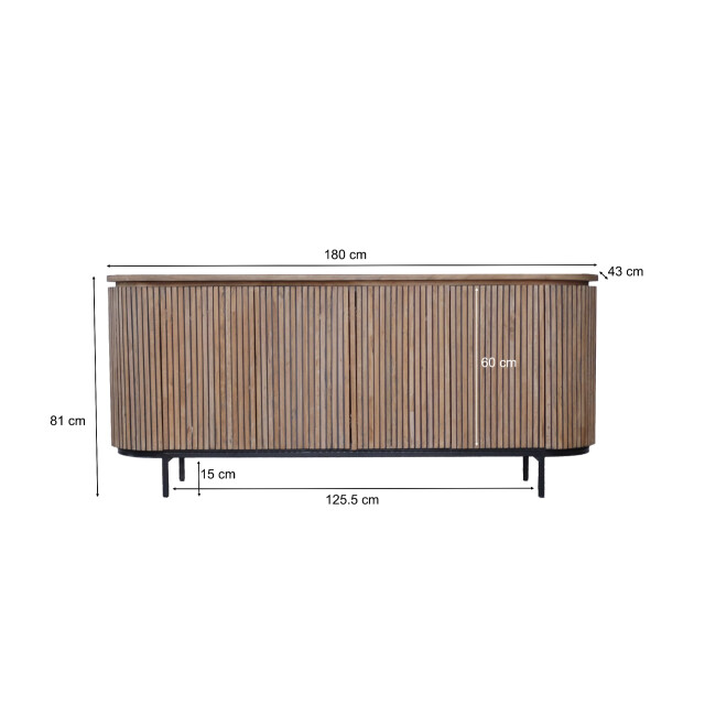 Livingfurn dressoir lausanne teakhout 180cm 2948627 large