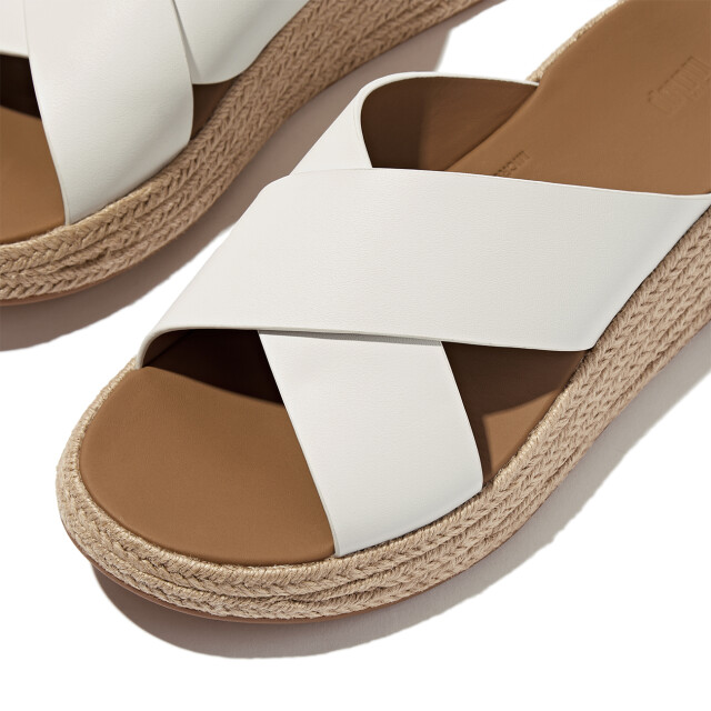 FitFlop F-mode espadrille leather flatform cross slides IV5 large