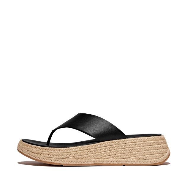 FitFlop F-mode espadrille leather flatform t/post sandals IV6 large