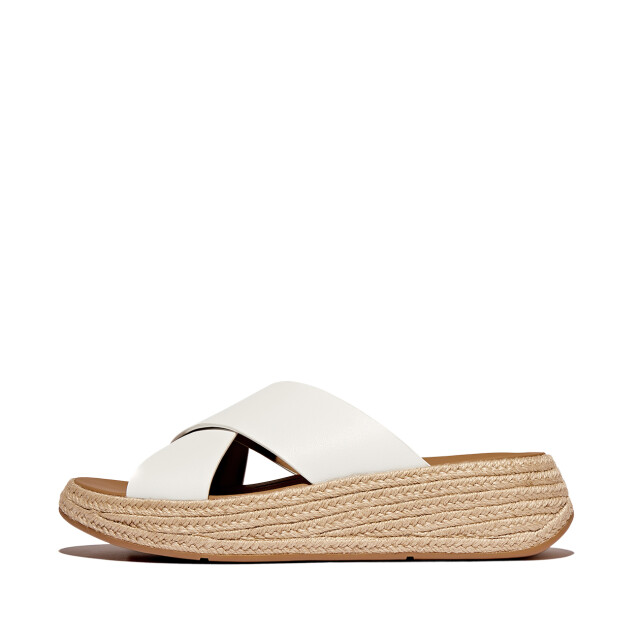 FitFlop F-mode espadrille leather flatform cross slides IV5 large