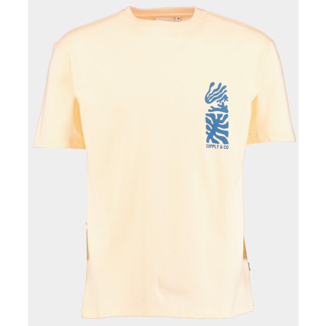 Supply & Co T-shirt korte mouw thorn t-shirt chestprint 25108th02/735 apricot 186811 large