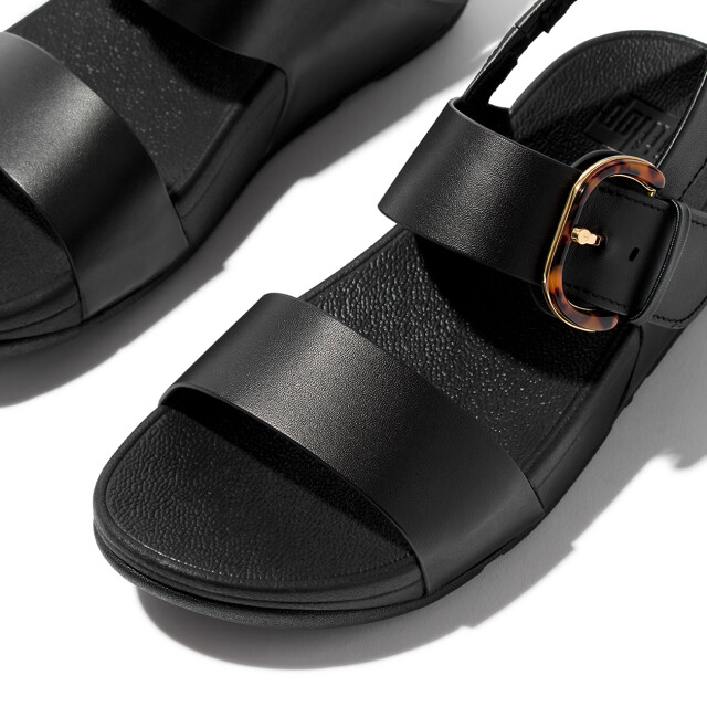 FitFlop Lulu resin-buckle leather back-strap sandals JE7 large