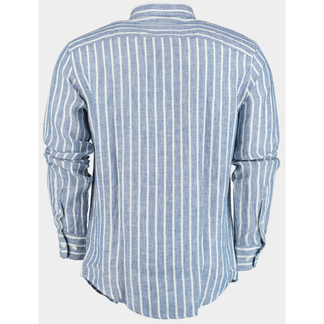 Blue Coast Casual hemd lange mouw 100% linnen, met witte streep 118r3/0018 marino 184886 large