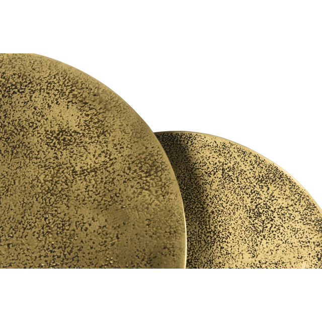Livingfurn cast iron beau gold 70x70x43 cm metaal set van 2 2936302 large