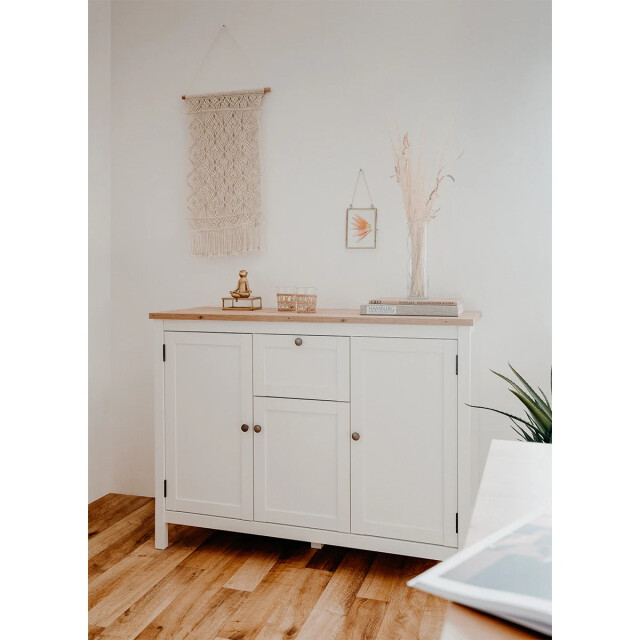 CaliCosy Buffet 3 deuren 1 lade l120 cm wit decor bergen 2931916 large