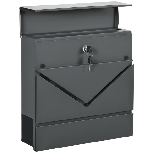 4goodz Wandbrievenbus post met slot en krantenvak - 3195562 large