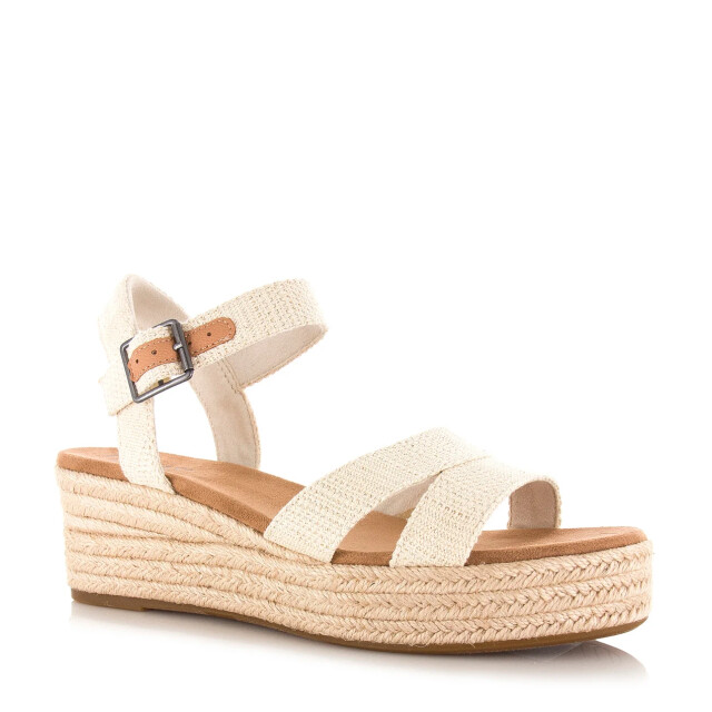 Toms audrey naturel | linnen sleehak s sandalen met hak dames 10020758 large
