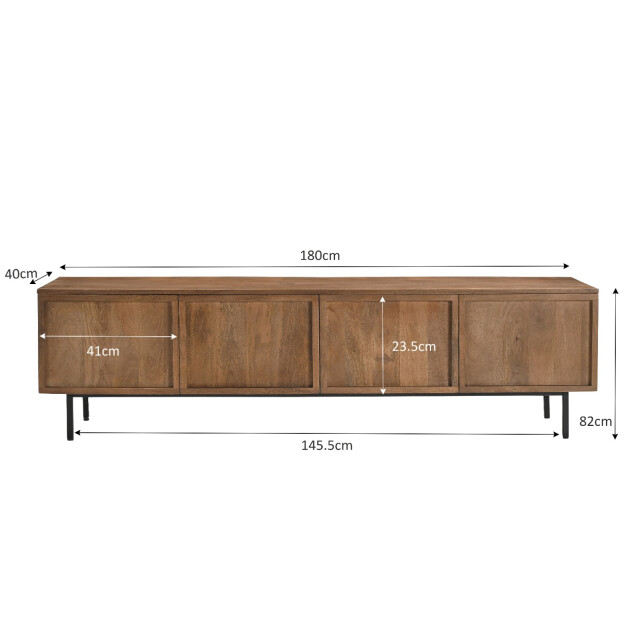 Livingfurn tv meubel elan 180x50x40 cm mangohout 2936309 large