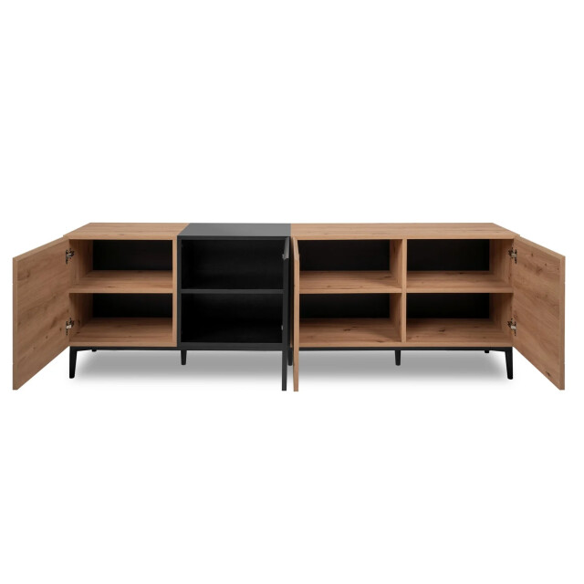 CaliCosy Buffet bas 4 deuren decor licht hout l200 cm nola 2932062 large