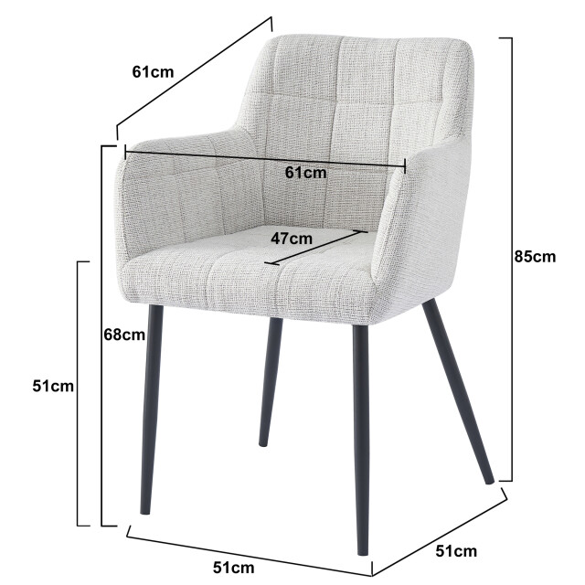 Livingfurn eetkamerstoel bronco greige stof set van 2 2936307 large