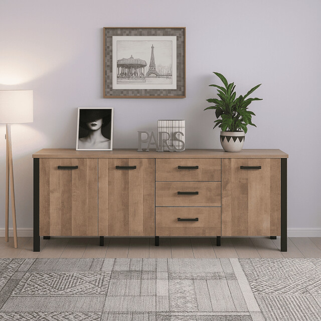 CaliCosy Laag dressoir met 3 deuren en 3 lades l214 cm emile 3042533 large