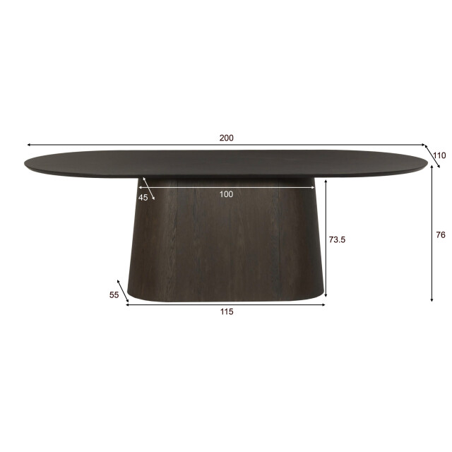 Livingfurn eetkamertafel tobago espresso 200cm - 3186127 large