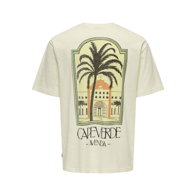 Only & Sons onsluis palm rlx ss tee cs 22035584 antique white 05011.112.0234 large