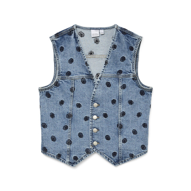 Vero Moda vmalina sl denim waistcoat vi3495 10330443 medium blue denim 06226.265.0026 large