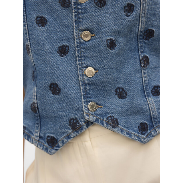 Vero Moda vmalina sl denim waistcoat vi3495 10330443 medium blue denim 06226.265.0026 large