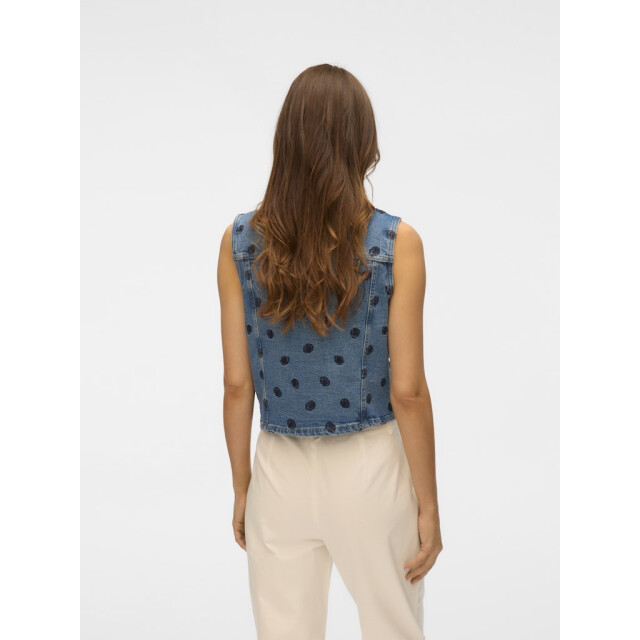Vero Moda vmalina sl denim waistcoat vi3495 10330443 medium blue denim 06226.265.0026 large