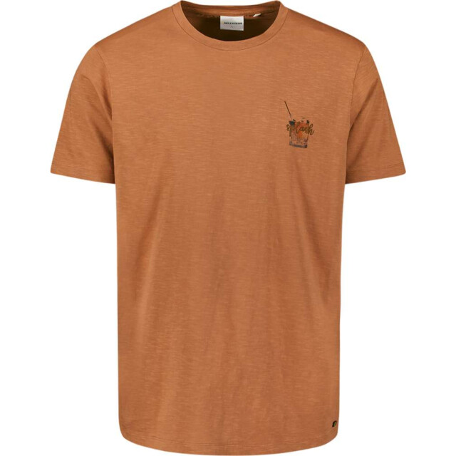 No Excess T-shirt crewneck placed prints slub caramel 28350402-048 large