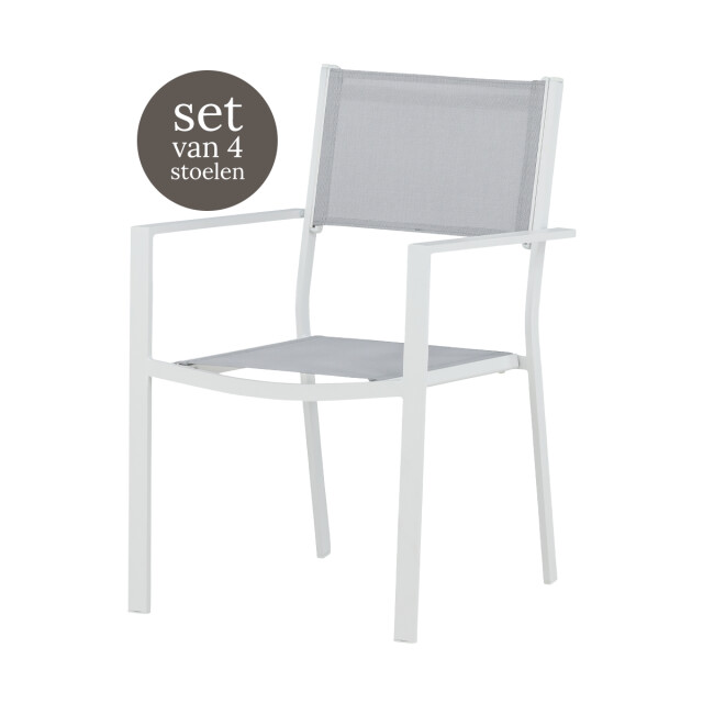 Nest Outdoor Narda aluminium tuinstoel licht met armleuningen set van 4 3195723 large