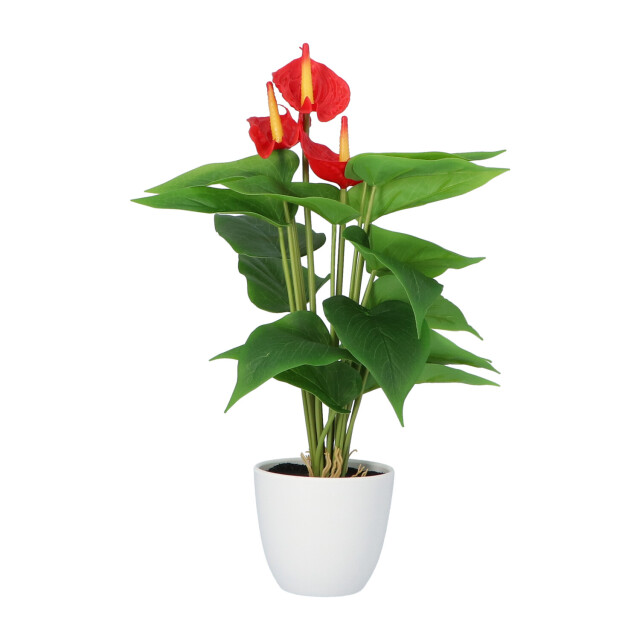 Kopu ® 2 stuks anthurium kunstplant 40 cm 3 bloemen flamingoplant 2612746 large
