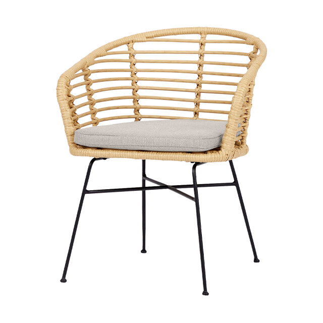 Lisomme Dax rotan tuinstoel naturel met kussen 2028640 large