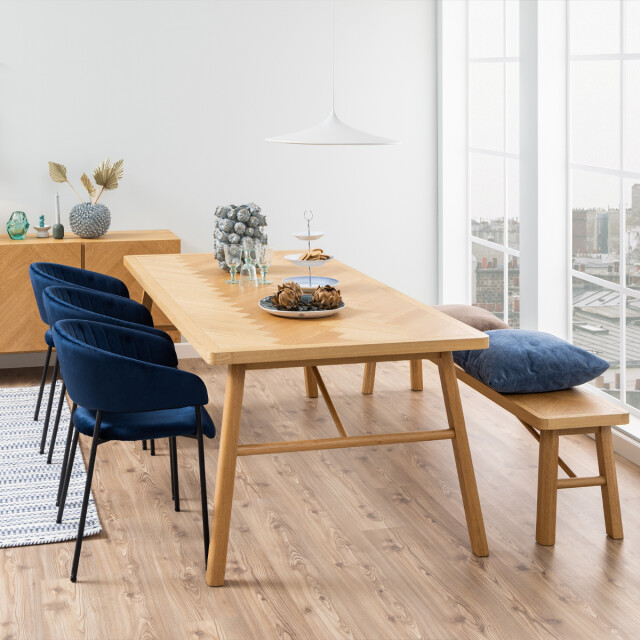 Lisomme Gwen houten eettafel naturel visgraat 200 x 100 cm 2028713 large