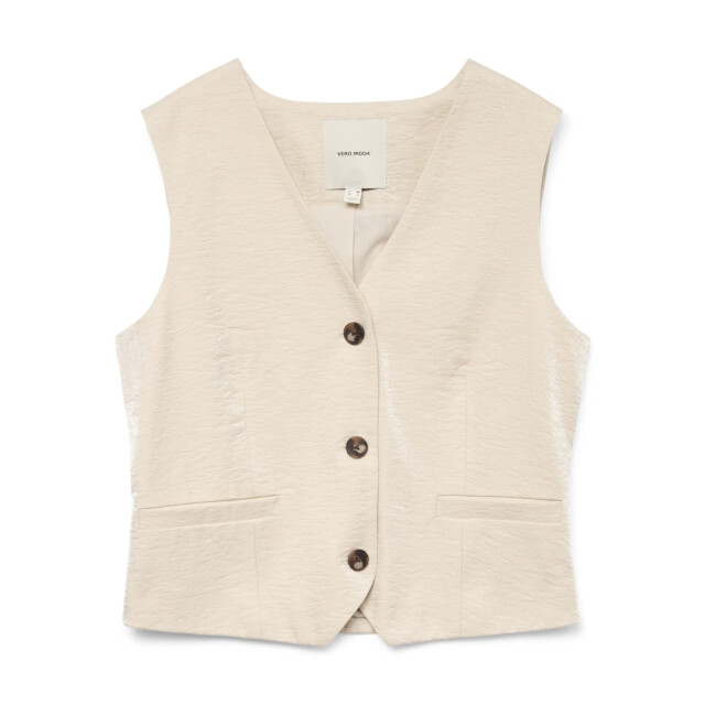 Vero Moda vmliana sl shiny waistcoat 10328657 oatmeal 06226.185.0010 large