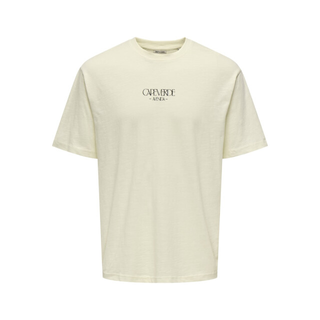 Only & Sons onsluis palm rlx ss tee cs 22035584 antique white 05011.112.0234 large
