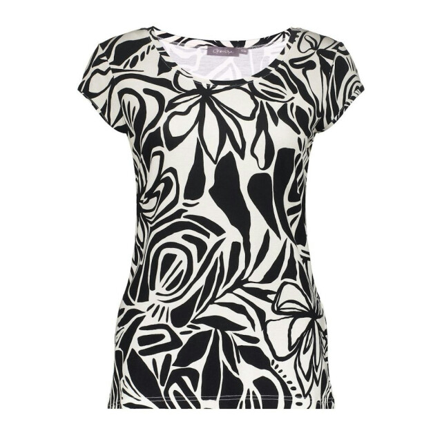 Geisha t-shirt round neck jersey aop 52446-60 kate 999 pr.07-25-2 b 06011.990.0107 large
