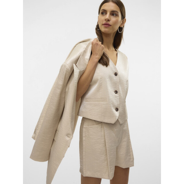 Vero Moda vmliana sl shiny waistcoat 10328657 oatmeal 06226.185.0010 large