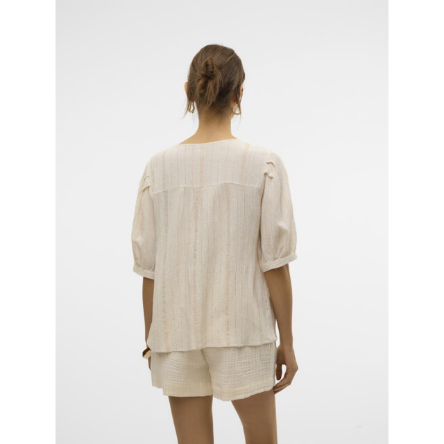 Vero Moda vmdahlia s/s v-neck shirt wvn btq 10329115 pumice stone 06613.198.0025 large