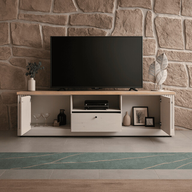 CaliCosy Tv-meubel met 1 nis, 2 deuren en 1 lade l211 cm country 3042327 large