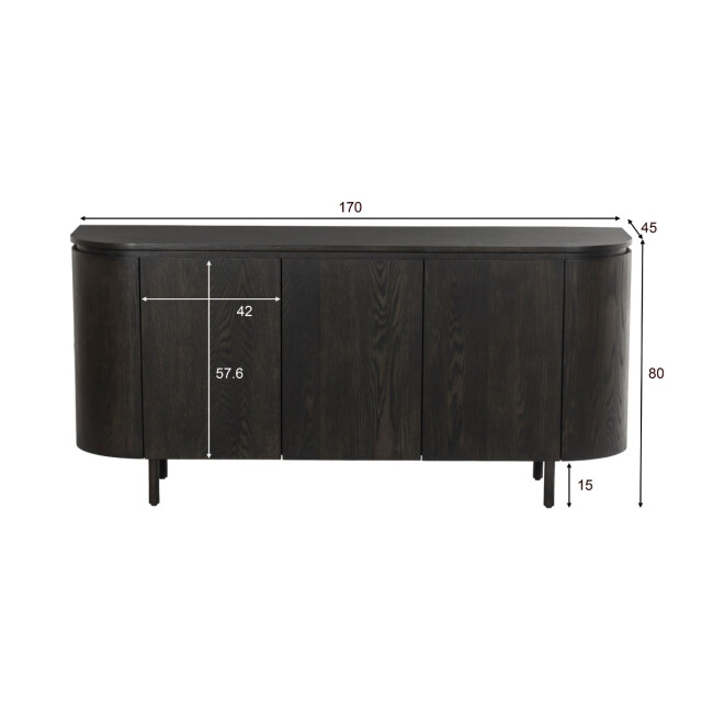 Livingfurn dressoir tobago espresso 170cm - 3186136 large