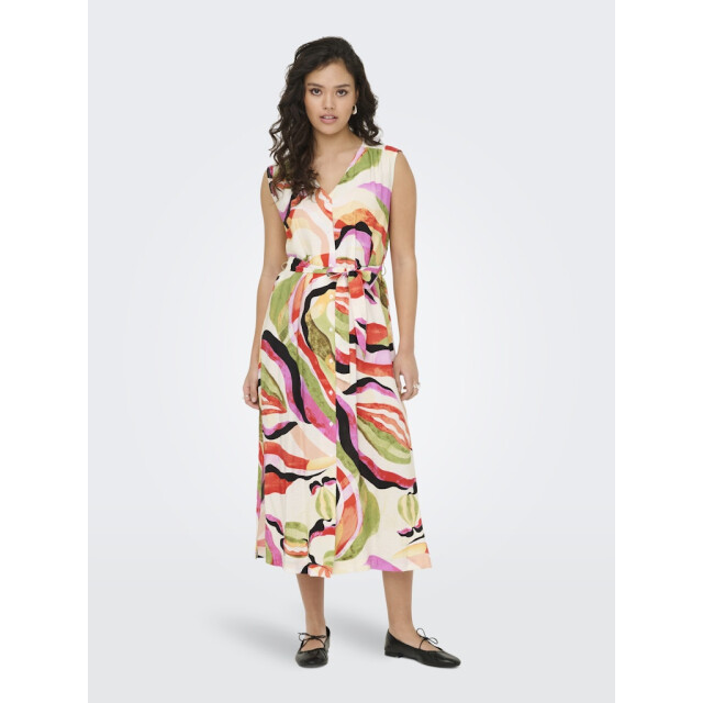 Jacqueline de Yong lumi s/s midi shirt dress wvn 15351621 cloud dancer 06311.198.0006 large