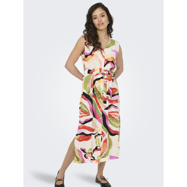 Jacqueline de Yong lumi s/s midi shirt dress wvn 15351621 cloud dancer 06311.198.0006 large