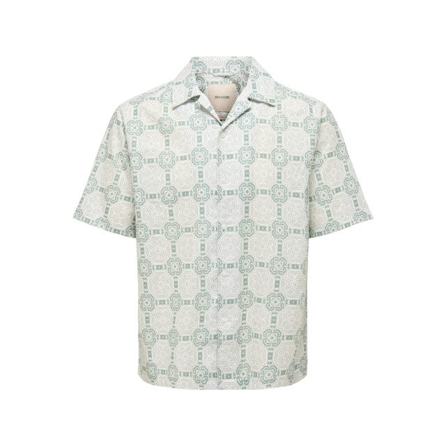 Only & Sons onscaiden reg fit aop shirt 22032833 iceberg green 05631.369.0197 large